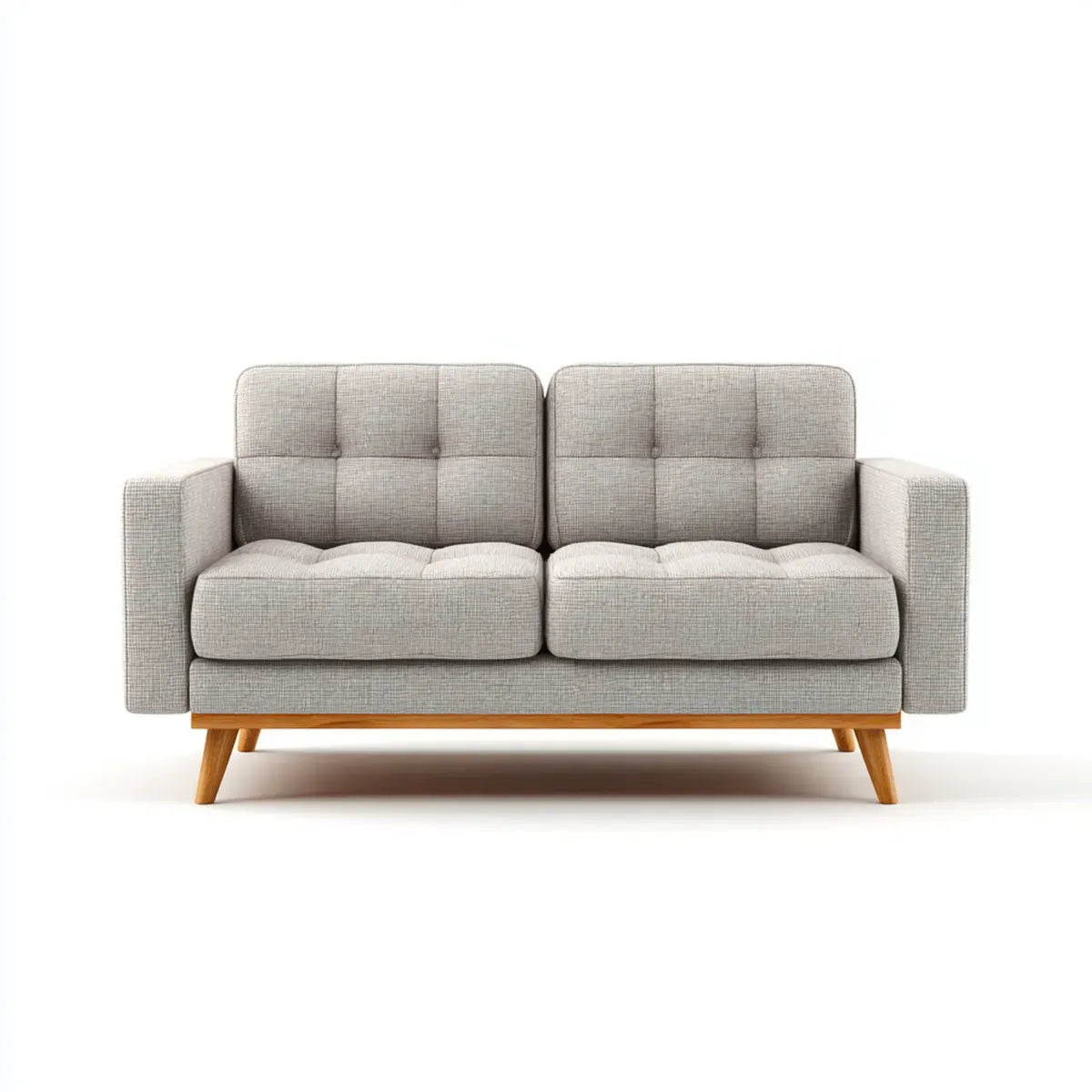 2-Sitzer Sofa Hellgrau 160 x 85 x 88 cm Polyester Massivholz Rechteckig
