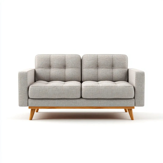 2-Sitzer Sofa Hellgrau 160 x 85 x 88 cm Polyester Massivholz Rechteckig