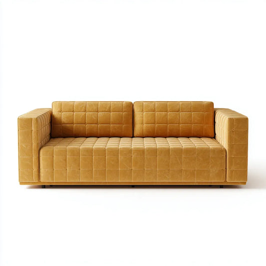 3-Sitzer Sofa Cognac 220 x 92 x 78 cm PU-Kunstleder rechteckig