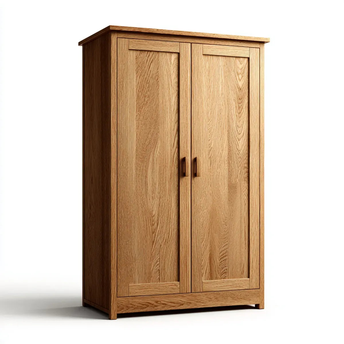 Kleiderschrank 2 Türen Eiche Natur Massivholz rechteckig 100 x 60 x 190 cm