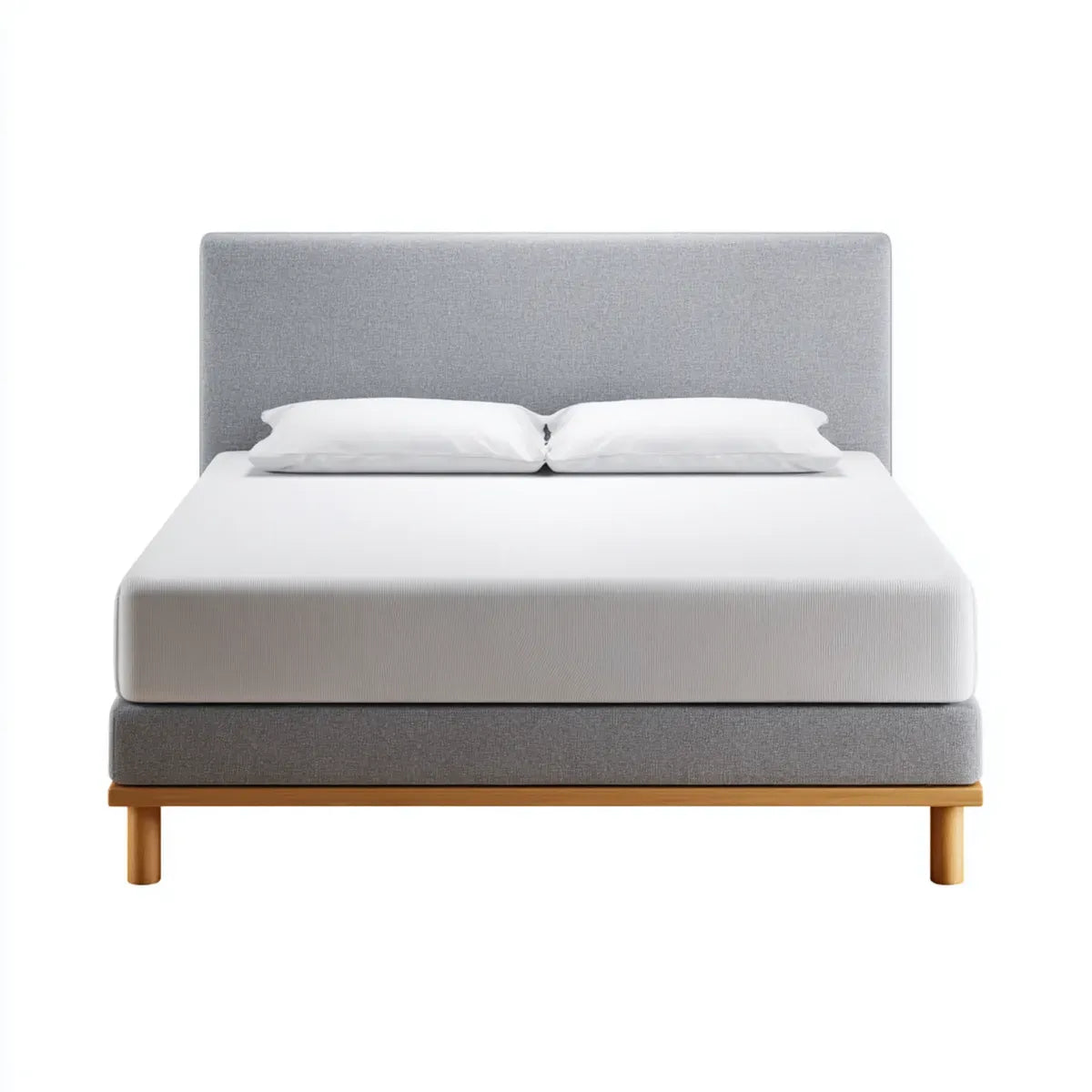 Doppelbett Polsterbett Grau 180 x 200 cm Polyesterbezug Rechteckig