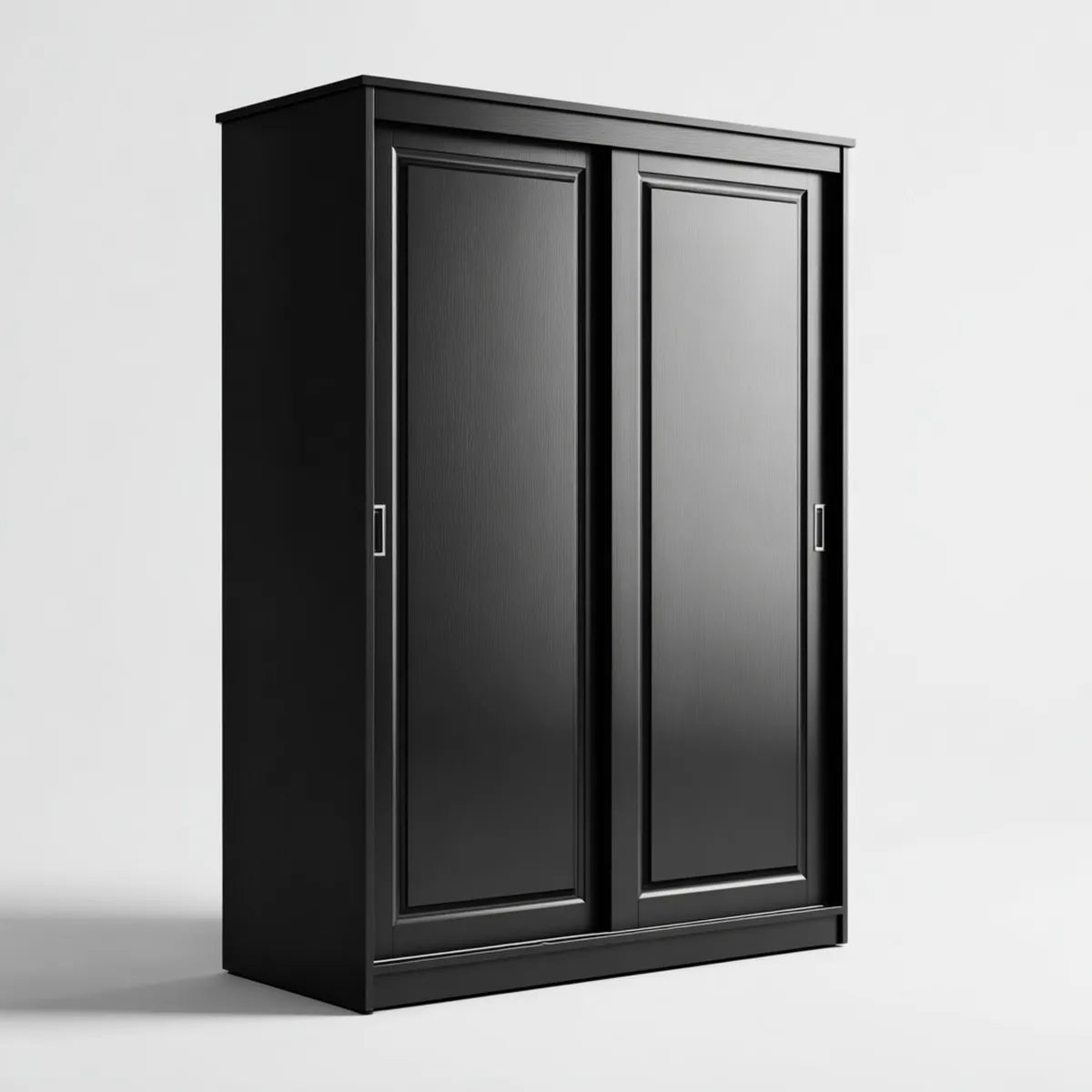 Kleiderschrank mit 2 Schiebetüren Schwarz 120 x 60 x 200 cm Spanplatte MDF rechteckig