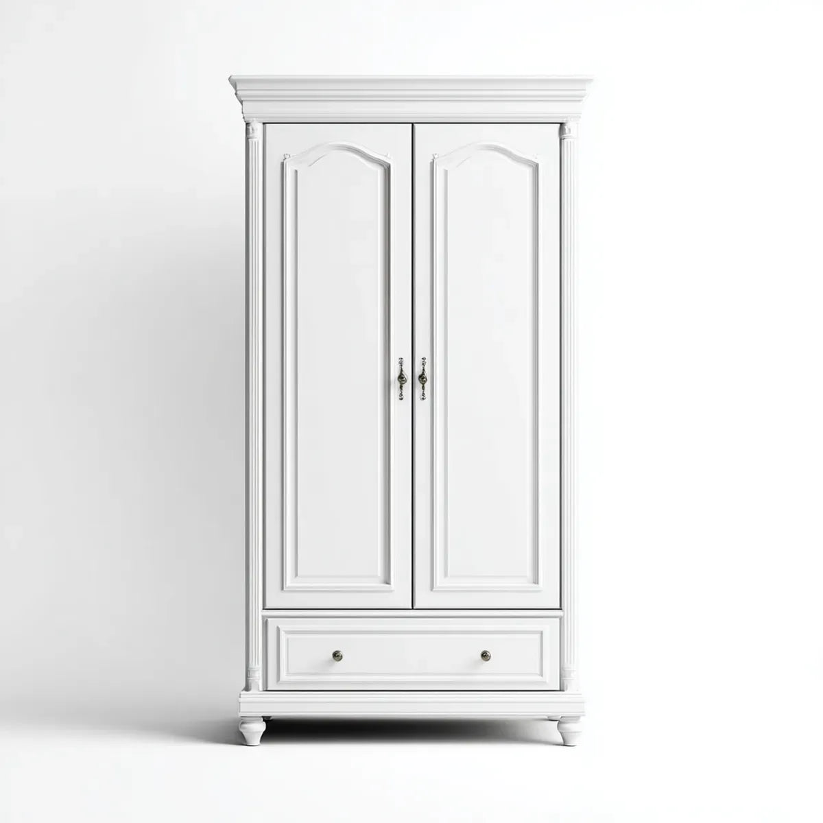 Kleiderschrank Weiß 100 x 55 x 200 cm MDF rechteckig mit 2 Türen und Schublade