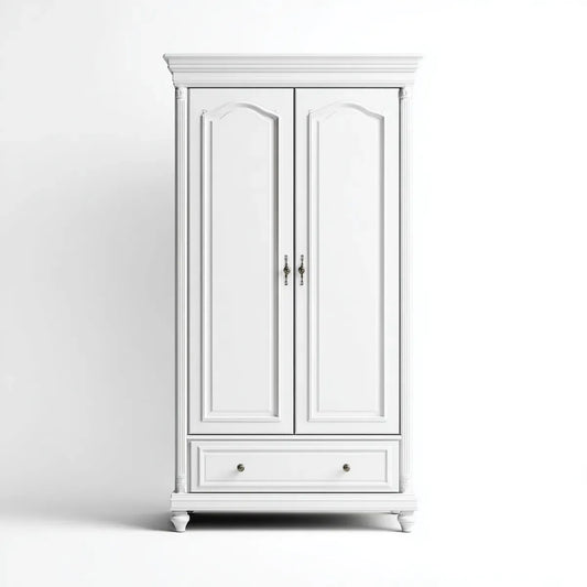 Kleiderschrank Weiß 100 x 55 x 200 cm MDF rechteckig mit 2 Türen und Schublade